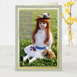Tarjeta de Foil de Muñeca Antigüedad Spring Meadow