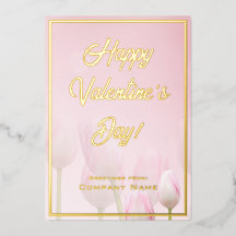 Tarjeta de foil de San Valentín de Negocios Rosa R
