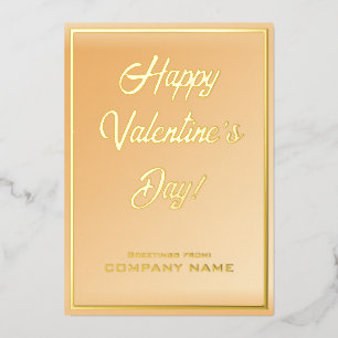 Tarjeta de Foil de San Valentín Empresarial de Oro