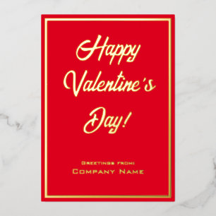 Tarjeta de foil de San Valentín para negocios en r