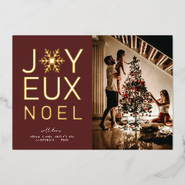 Tarjeta de Foil Moderna y Elegante Joyeux Noel