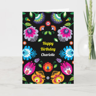 🌺 tarjeta de folklore del personalizable Feliz Cu