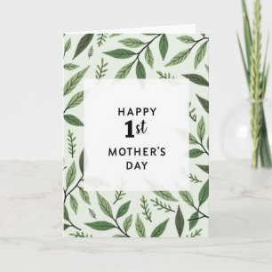Tarjeta de follaje para el primer día de la madre