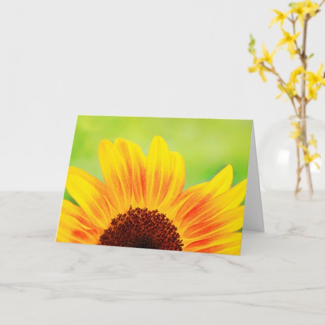 Tarjeta de fomento del cáncer de girasol (flor amarilla)