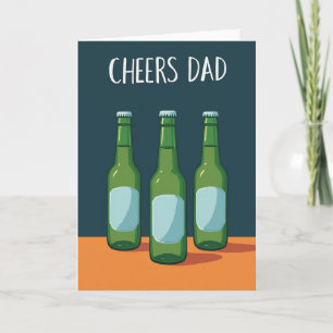 Tarjeta de fondo azul verdoso Cheers Dad