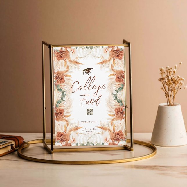 Tarjeta de fondos de la universidad de graduación  (Make fundraising simple and stylish with our custom QR College Fund Card.)