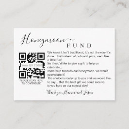 Tarjeta de fondos de luna de miel con QR