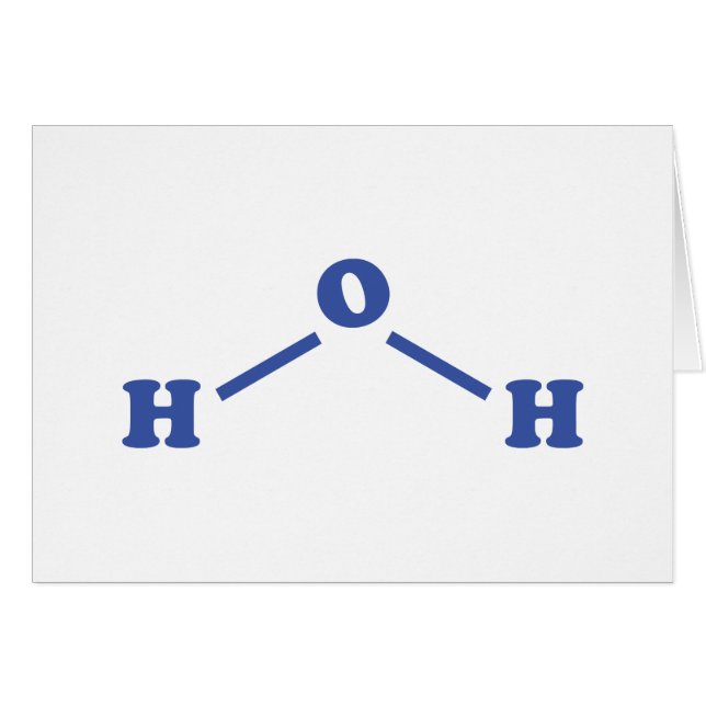 Tarjeta de fórmula química molecular de agua (Anverso (Horizontal))