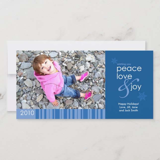 Tarjeta de Foto 4x8 Paz, Amor y Alegría 2010 - Azu (Anverso)