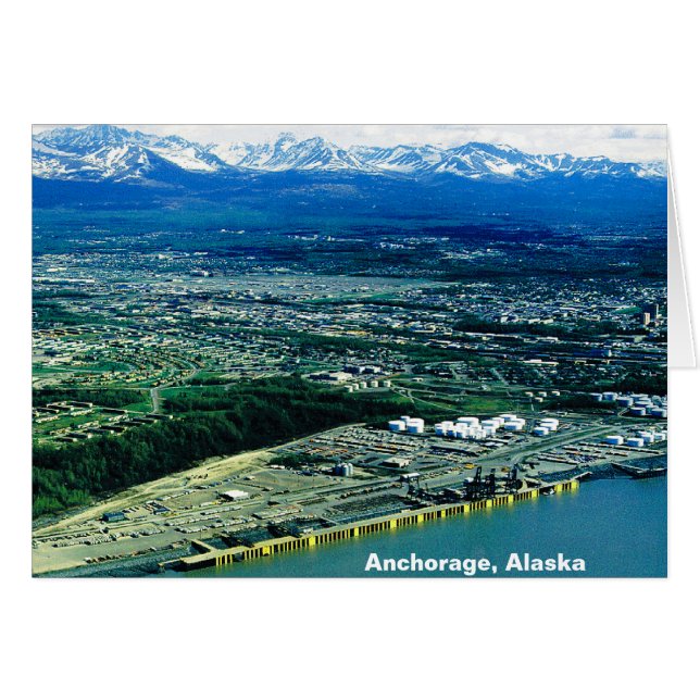 Tarjeta de foto aérea Anchorage Alaska (Anverso (Horizontal))