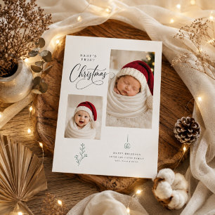 Tarjeta de Foto Asimétrica de la Primera Navidad d