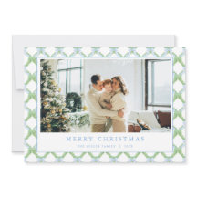 Tarjeta de foto azul para Navidad Grandmillenienne