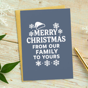 Tarjeta de foto blanca azul para navidad