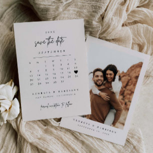 Tarjeta de Foto Calendario de Guardar Fecha de Cor