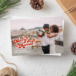 Tarjeta de foto completa Retro Font "Merry & Marri