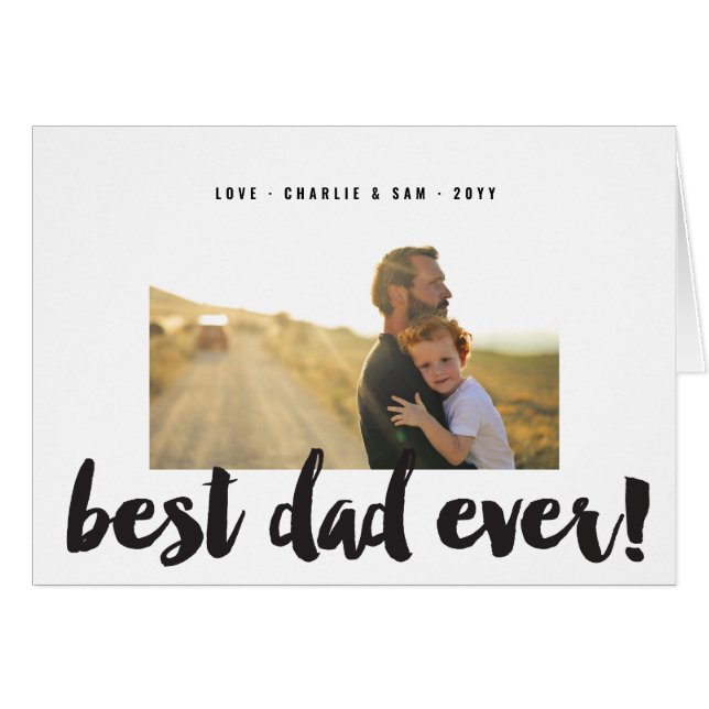 Tarjeta de foto con guión de pincel negrita para e (Anverso (Horizontal))