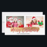 Tarjeta de foto con guión escrito para Feliz Navid<br><div class="desc">Tarjeta de fotos con guiones fletados por la mano de navidad de Feliz. La foto y el texto de este guión con letras a mano se pueden actualizar y personalizar con su foto y nombre de familia.</div>