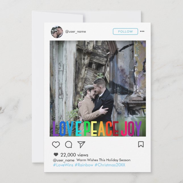 Tarjeta de foto con marco de Instagram para vacaci (Anverso)