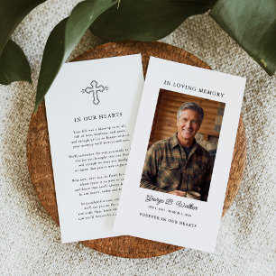 Tarjeta de Foto con Oración de Memorial de Funeral