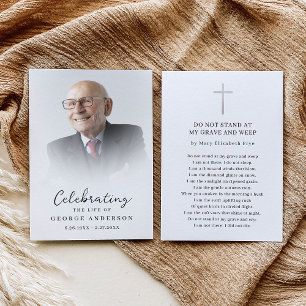 Tarjeta de Foto con Oración de Recuerdo de Funeral