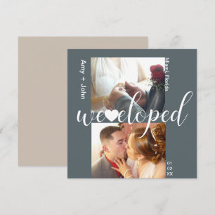 Tarjeta de foto con tipografía simple Heart Eloped