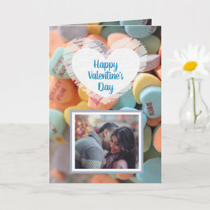 Tarjeta de Foto Corazones de Dulces Día de San Val