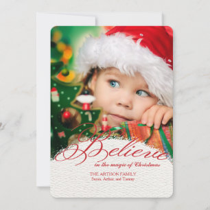 Tarjeta de Foto 'Cree en la Magia de la Navidad 2'