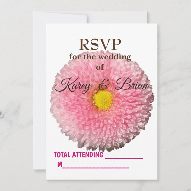Tarjeta de foto Daisy Blossom RSVP (Anverso)