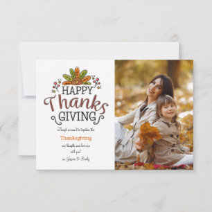 Tarjeta de Foto de Acción de Gracias Feliz