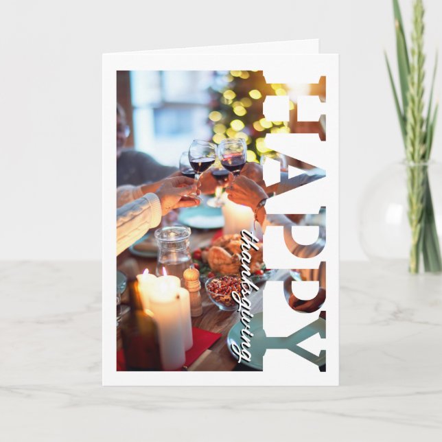 Tarjeta de foto de Acción de Gracias | Fiesta pers (Anverso)