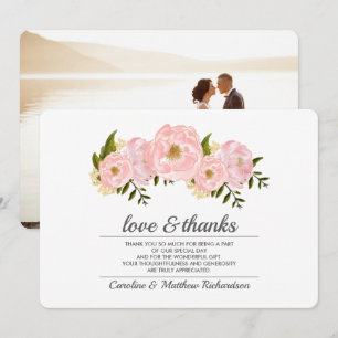 Tarjeta de Foto de Agradecimiento de Boda con Peon