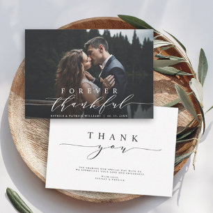 Tarjeta de foto de agradecimiento de boda para sie