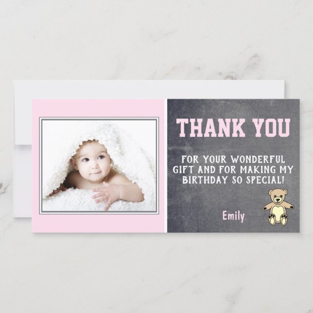 Tarjeta de foto de agradecimiento de cumpleaños pa (Anverso)