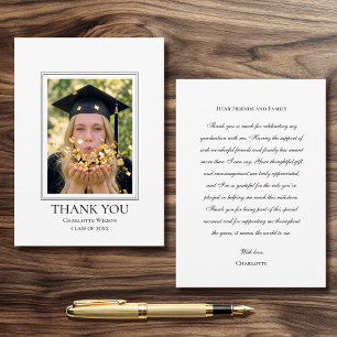 Tarjeta de foto de agradecimiento de graduación el