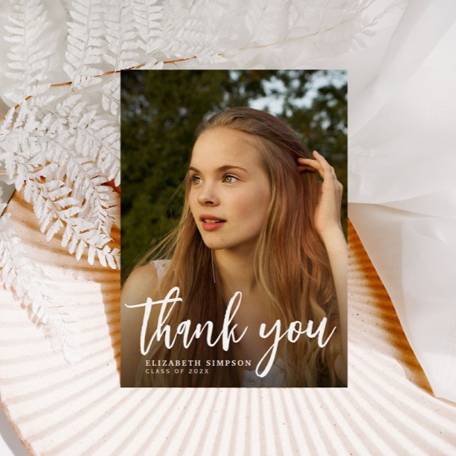 tarjeta de foto de agradecimiento de graduación en (Subido por el creador)