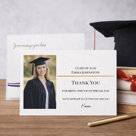 Tarjeta de foto de agradecimiento de graduación mo