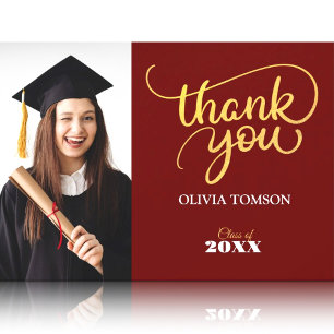 Tarjeta de Foto de Agradecimiento de Graduación Mo