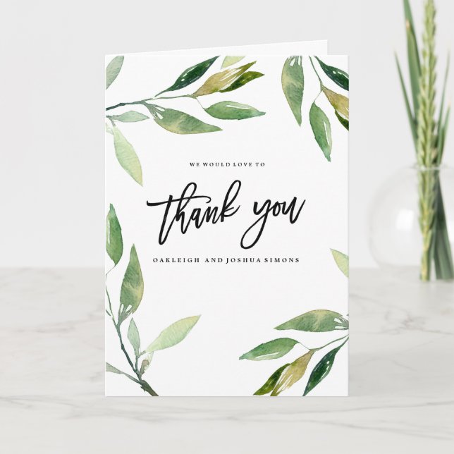 Tarjeta de Foto de Agradecimiento de Hojas Bohemia (Anverso)