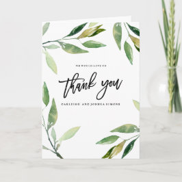 Tarjeta de Foto de Agradecimiento Hojas Bohemias