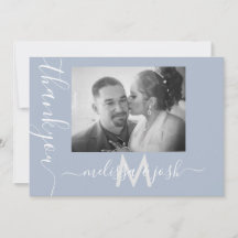 Tarjeta de Foto de Agradecimiento para Novios con 