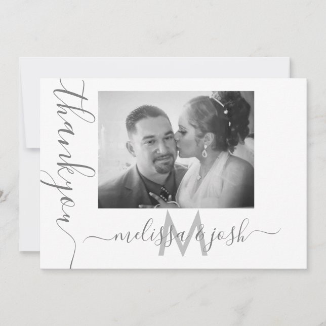 Tarjeta de Foto de Agradecimiento para Parejas de  (Anverso)