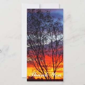 Tarjeta de foto de agradecimiento - puesta del sol