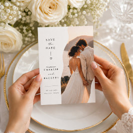 Tarjeta de Foto de Ahorro de Fecha de Boda Dividid
