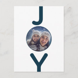 tarjeta de foto de alegría azul blanco para navida