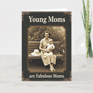 Tarjeta de foto de amor de madre vintage