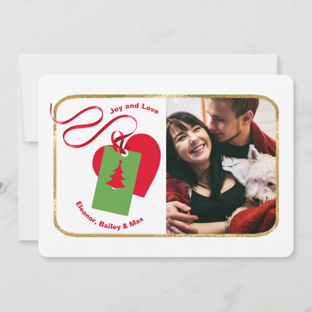 Tarjeta de Foto de Amor en Navidad (Anverso)
