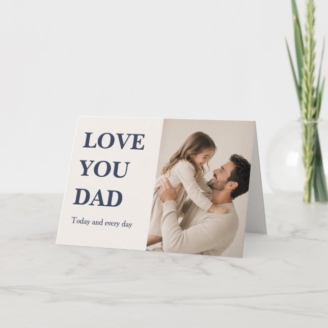 Tarjeta de Foto de Amor Moderno para Papá - Día de (Anverso)