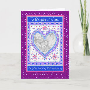 Tarjeta de Foto de Aniversario de Boda Corazón Rom