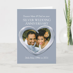 Tarjeta de foto de aniversario de bodas de plata p