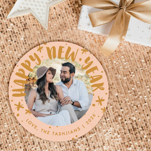 Tarjeta de Foto de Año Nuevo Escrita a Mano Modern
